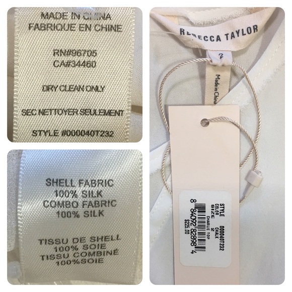 NWT! Silk! Rebecca Taylor Charlie Silk Top - Picture 5 of 8